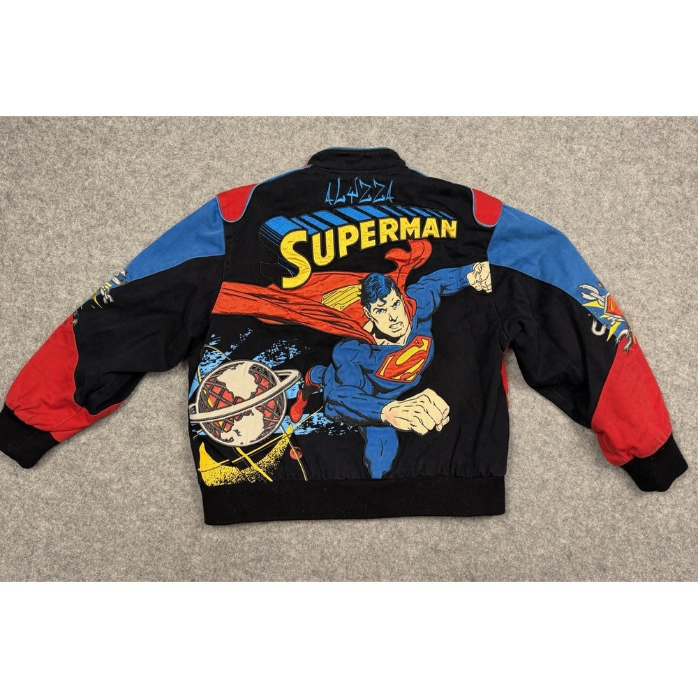 Vintage Y2K JH Design Superman Embroidered Racing Jacket Youth XL 11-12 - Picture 4 of 9